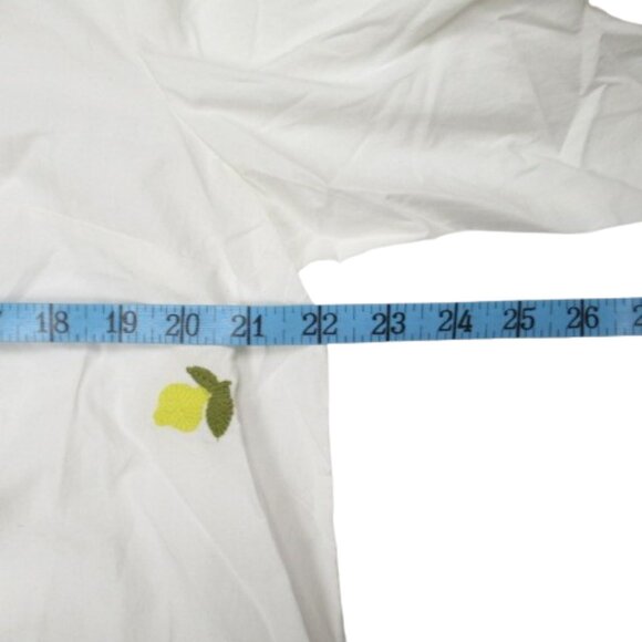 Anthropologie Maeve Embroidered Button Down Blouse White XL - Picture 7 of 13